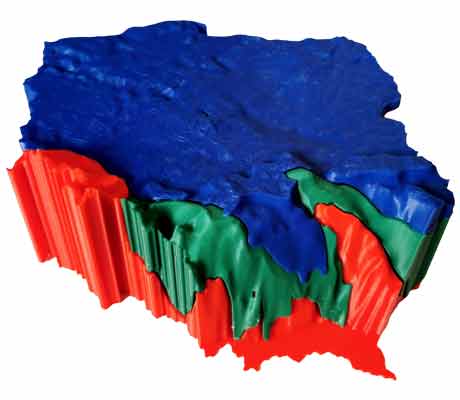 Model geologiczny wydruku 3D